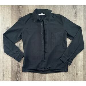 Uniqlo and Lemaire Black Button Down Long Sleeve 100% Cotton Shirt XS
